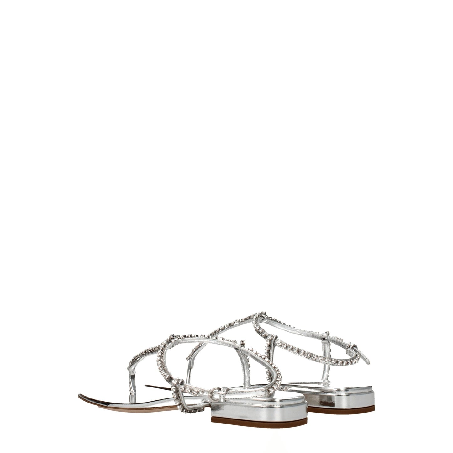Sandalias de piel gris con diseño de chanclas de Miu Miu