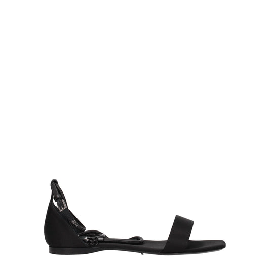 Sandalias planas de satén negro Max Mara