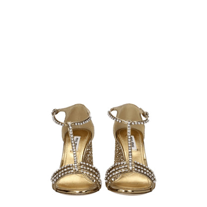 Sandalias de plataforma Miu Miu de plástico dorado