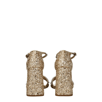 Sandalias de plataforma Miu Miu de plástico dorado