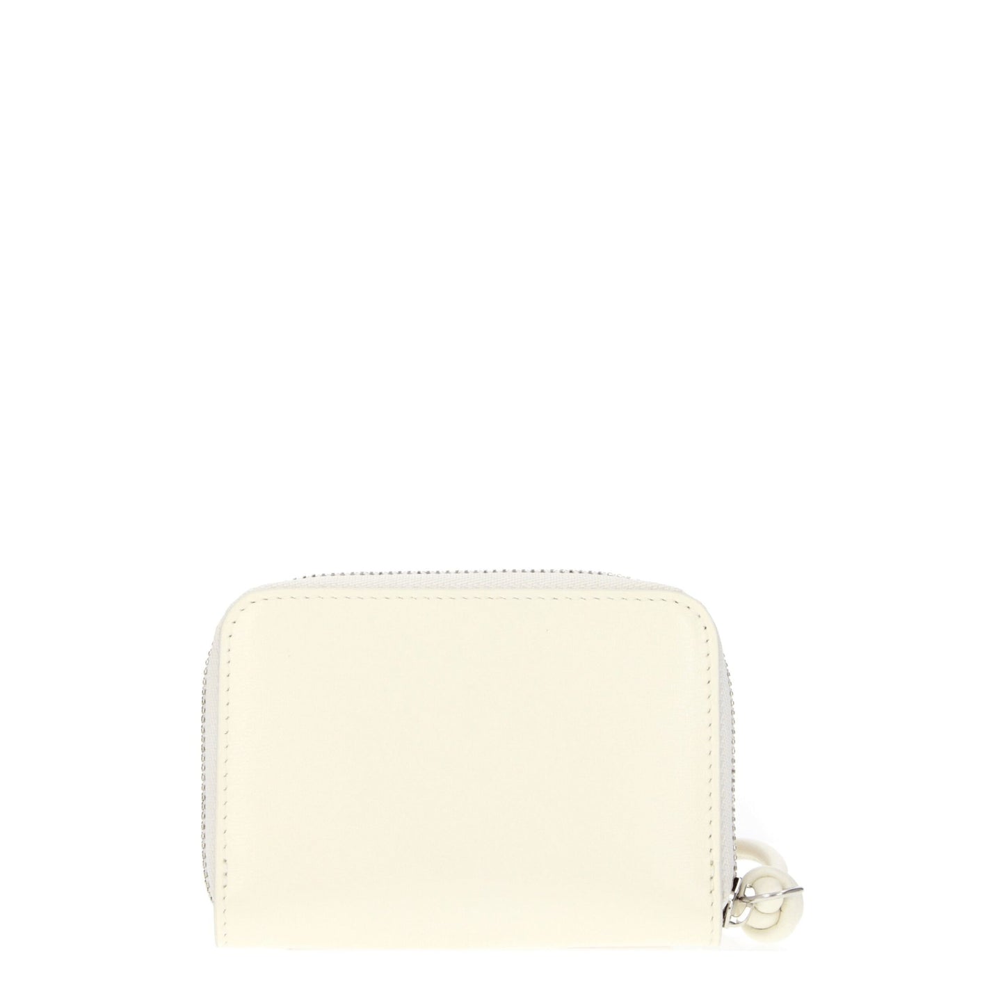 Billetera de cuero beige Jil Sander