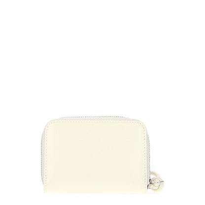 Billetera de cuero beige Jil Sander