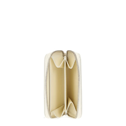 Billetera de cuero beige Jil Sander