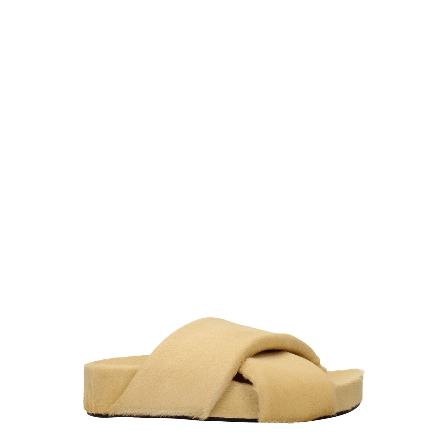 Pantuflas Jil Sander beige de crin de caballo