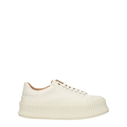 Zapatillas de plataforma de tela blanca Jil Sander
