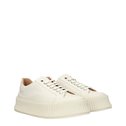 Zapatillas de plataforma de tela blanca Jil Sander