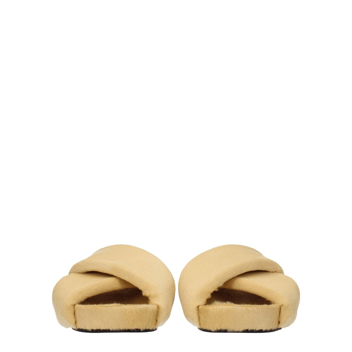 Pantuflas Jil Sander beige de crin de caballo