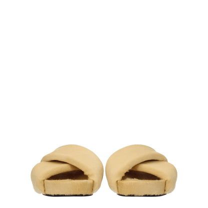 Pantuflas Jil Sander beige de crin de caballo