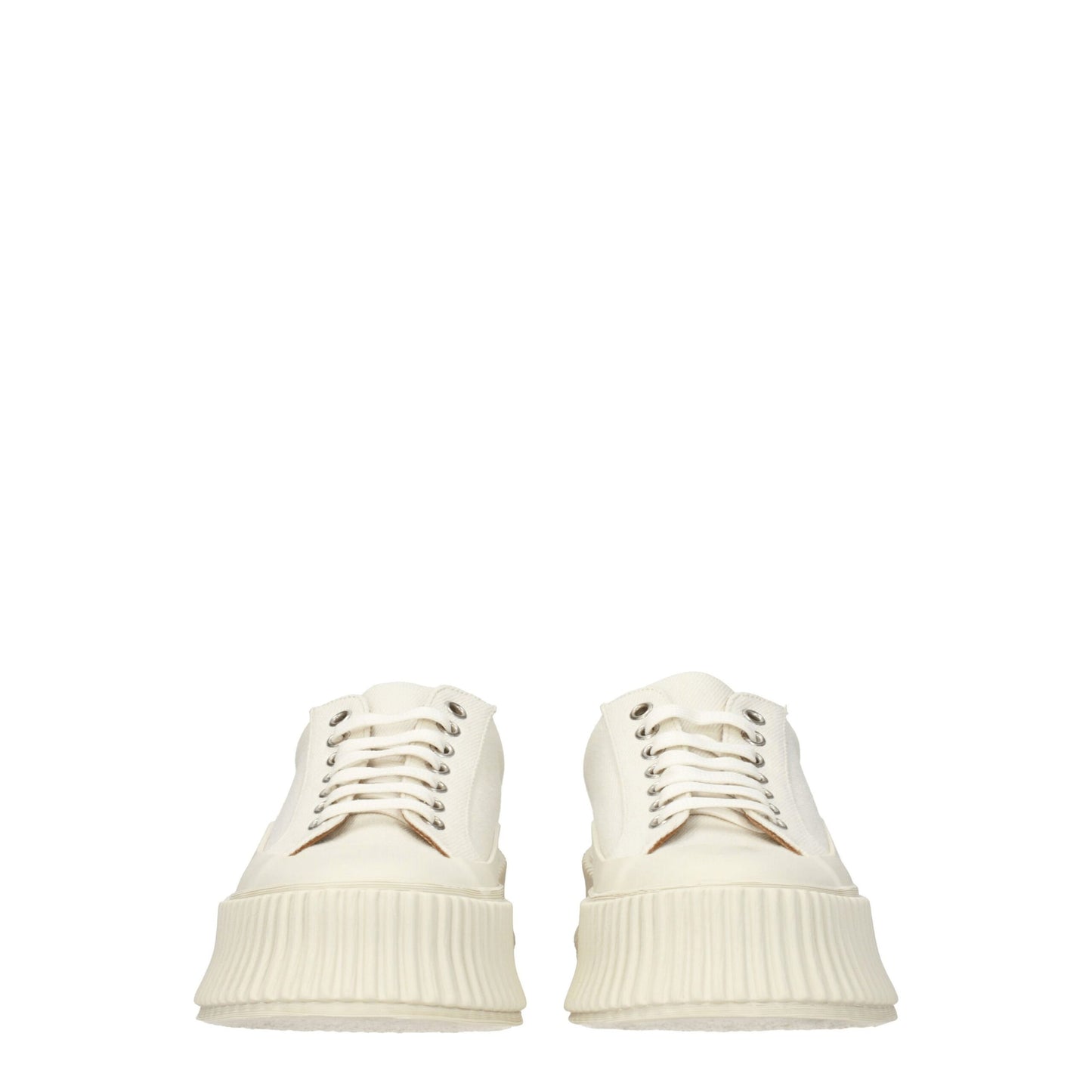 Zapatillas de plataforma de tela blanca Jil Sander