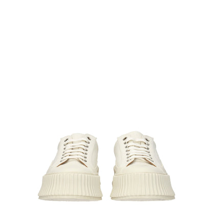 Zapatillas de plataforma de tela blanca Jil Sander