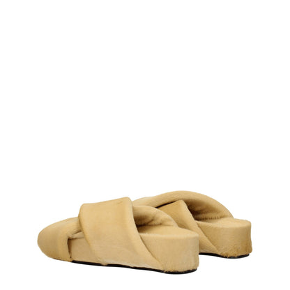 Pantuflas Jil Sander beige de crin de caballo