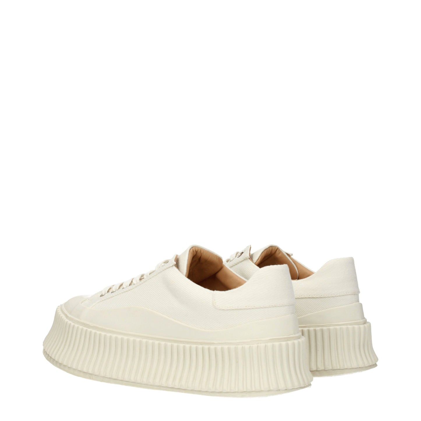 Zapatillas de plataforma de tela blanca Jil Sander