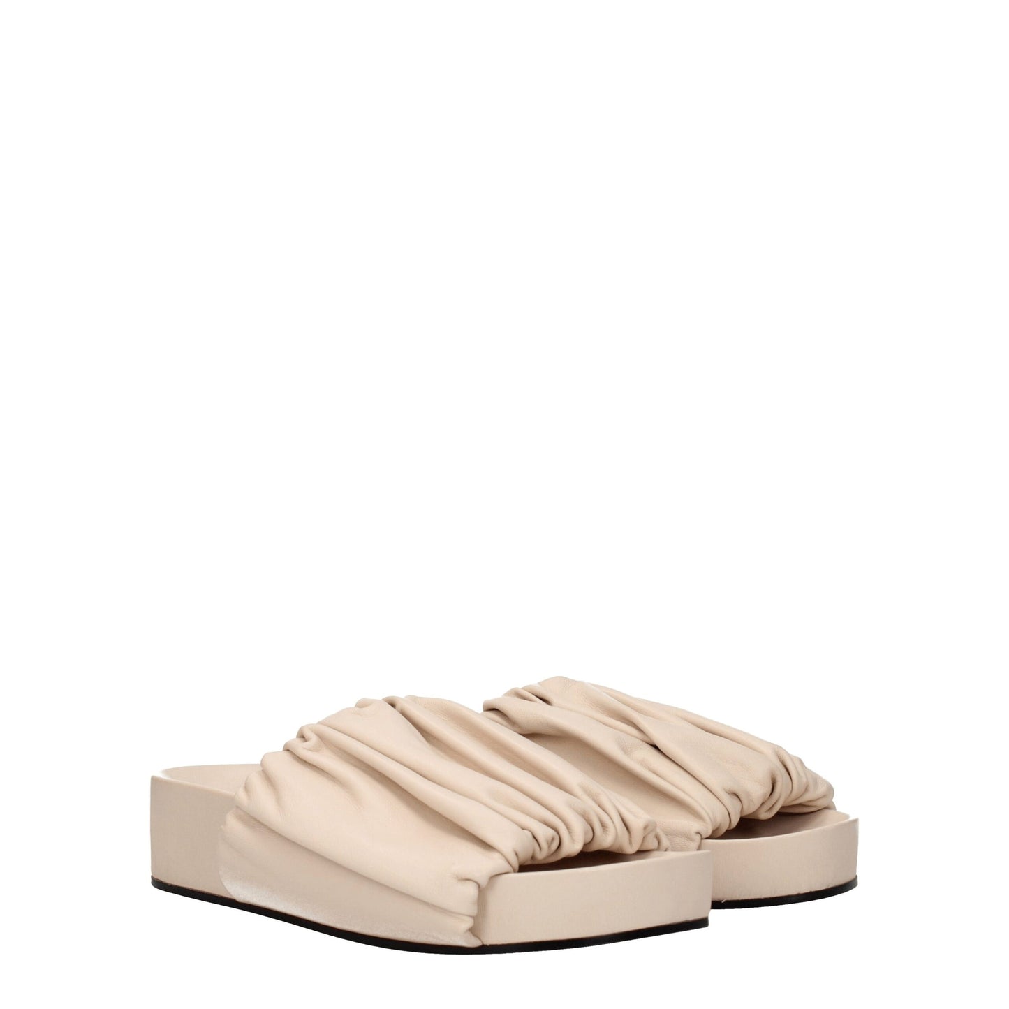 Pantuflas Jil Sander de cuero rosa