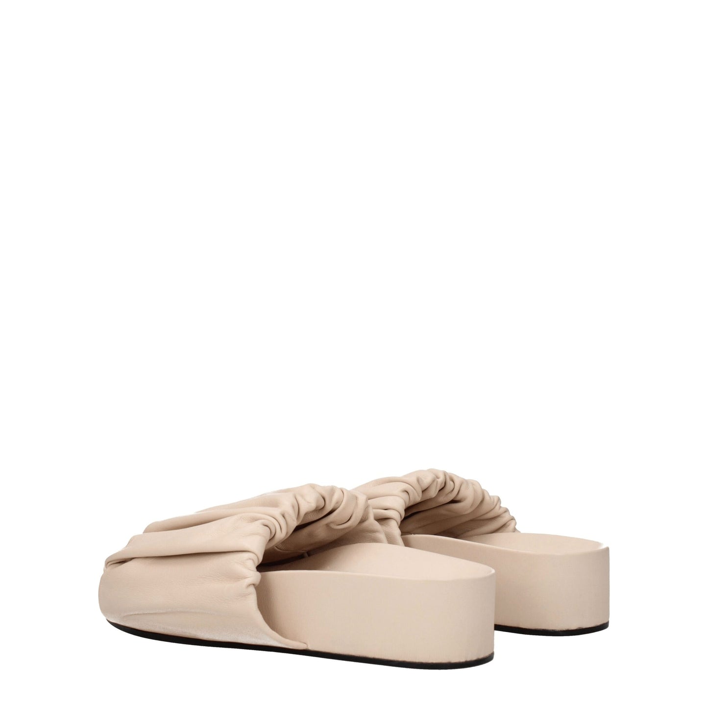 Pantuflas Jil Sander de cuero rosa