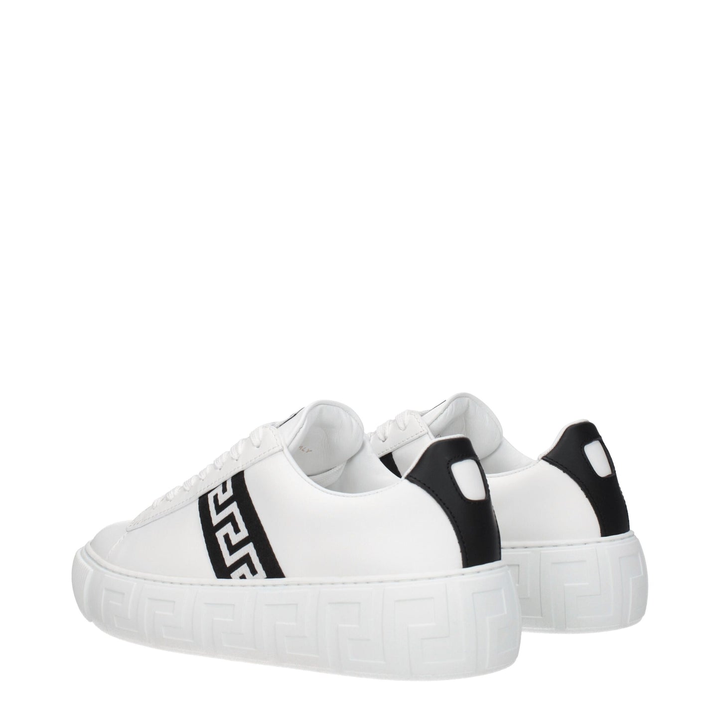 Zapatillas bajas de cuero blanco Versace