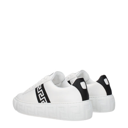 Zapatillas bajas de cuero blanco Versace