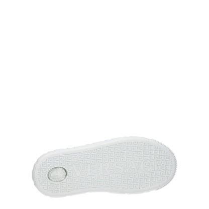 Zapatillas bajas de cuero blanco Versace