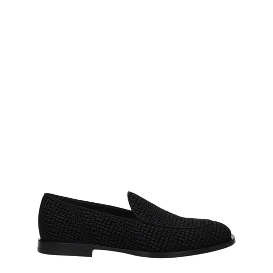 Mocasines sin cordones de terciopelo negro Dolce & Gabbana
