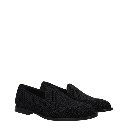 Mocasines sin cordones de terciopelo negro Dolce & Gabbana
