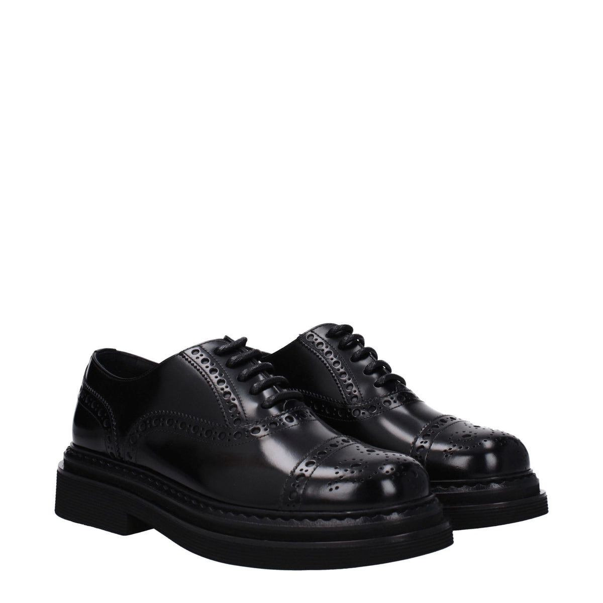 Dolce & Gabbana Black Leather Oxford And Derby Shoes