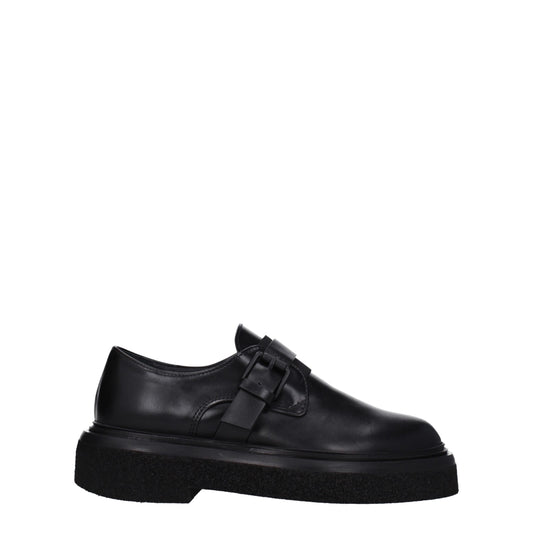 Max Mara Zapatos Oxford y Derbies de Cuero Negro