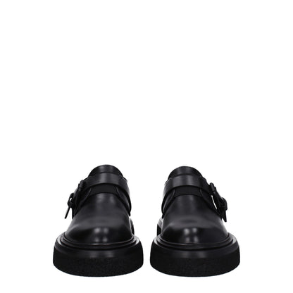 Max Mara Zapatos Oxford y Derbies de Cuero Negro