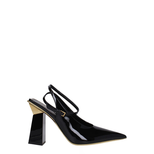 Sandalias de cuero negras Valentino Garavani