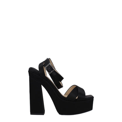 Sandalias de plataforma de satén negro Jimmy Choo