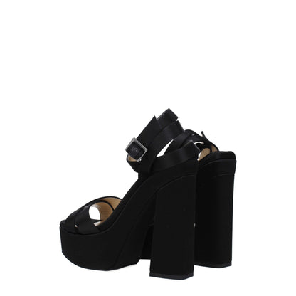 Sandalias de plataforma de satén negro Jimmy Choo