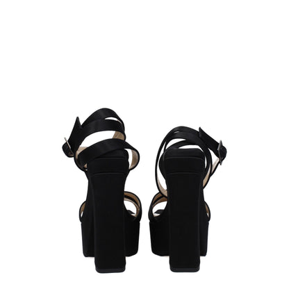 Sandalias de plataforma de satén negro Jimmy Choo