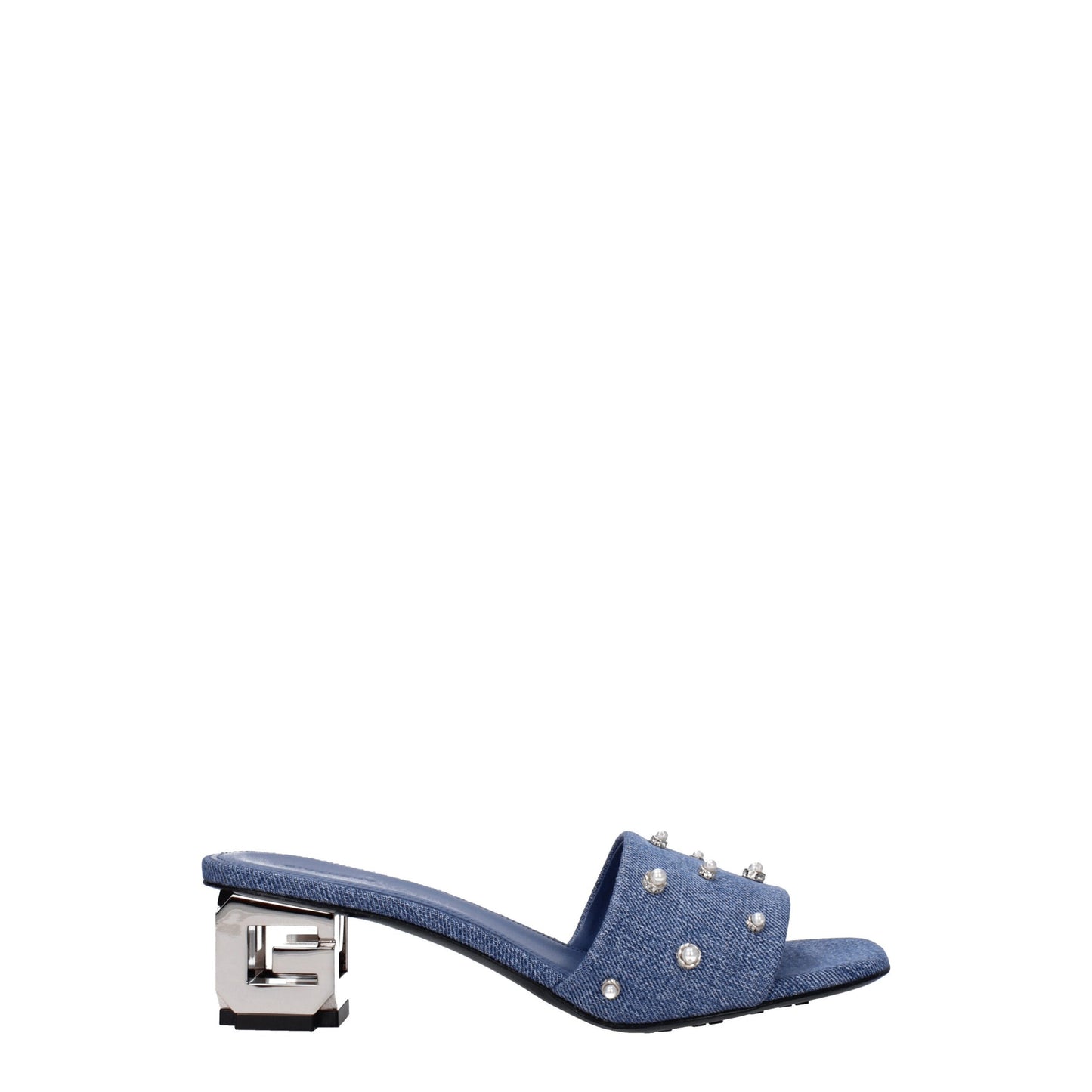 Sandalias planas de tela azul de Givenchy