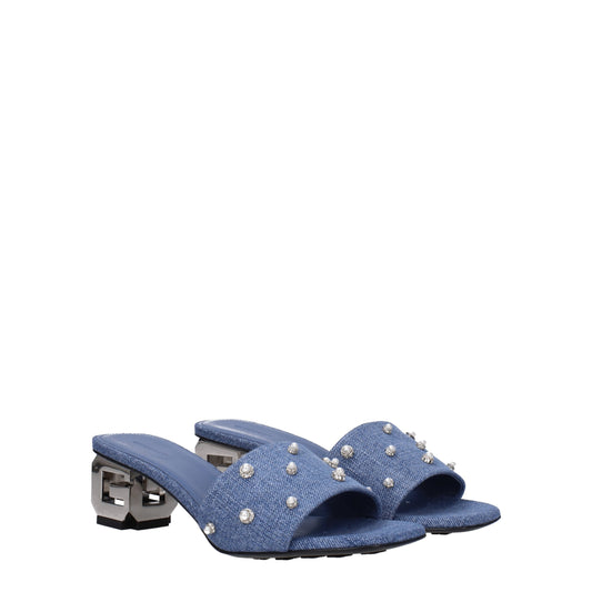 Sandalias planas de tela azul de Givenchy