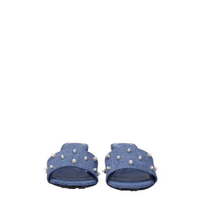 Sandalias planas de tela azul de Givenchy