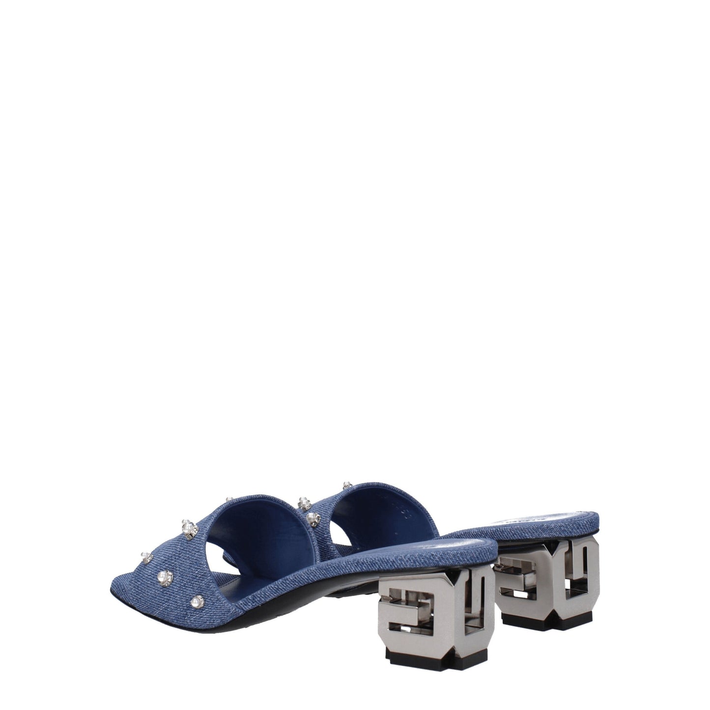 Sandalias planas de tela azul de Givenchy