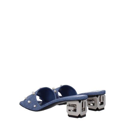Sandalias planas de tela azul de Givenchy