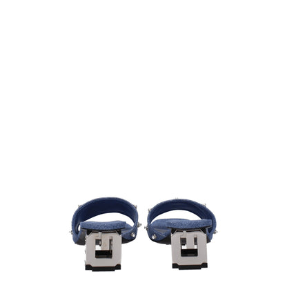 Sandalias planas de tela azul de Givenchy