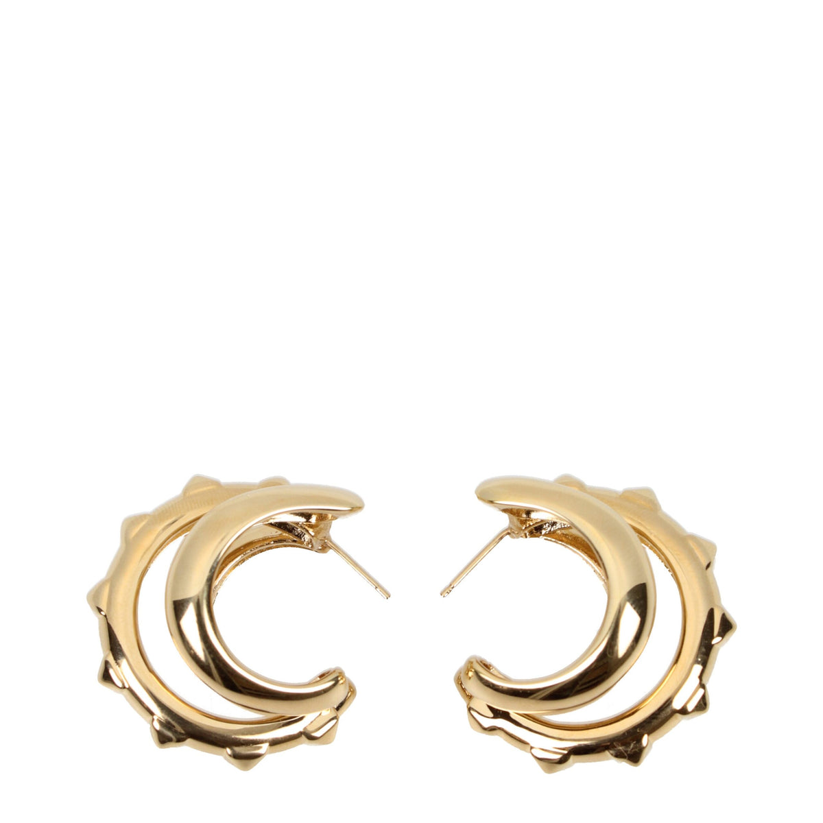 Valentino Garavani Gold-Tone Metal Nail Design Earrings