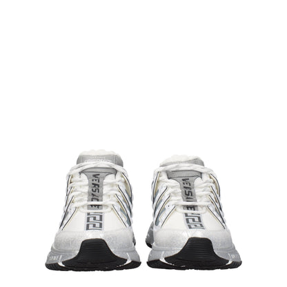 Zapatillas deportivas de tela blanca Versace