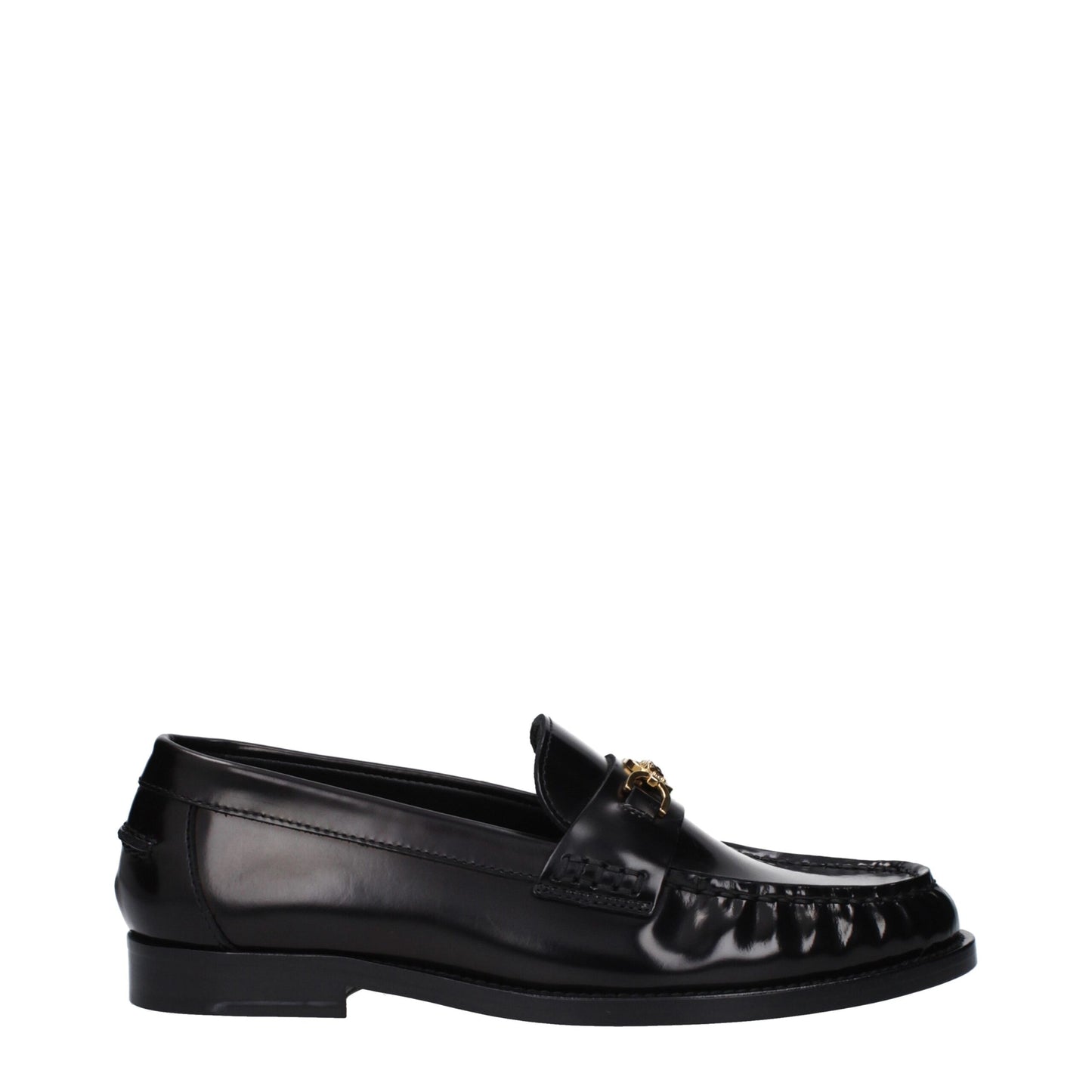 Mocasines destalonados de cuero negros de Versace