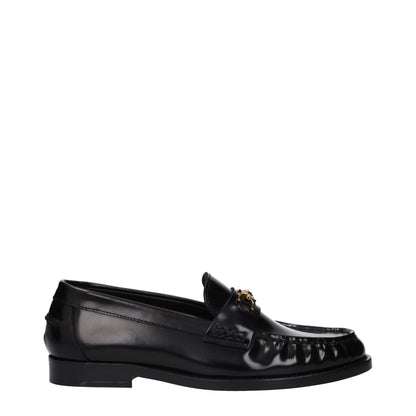 Mocasines destalonados de cuero negros de Versace