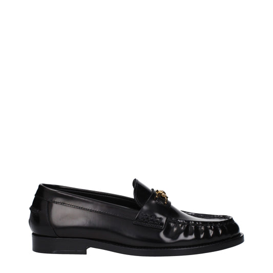 Mocasines destalonados de cuero negros de Versace