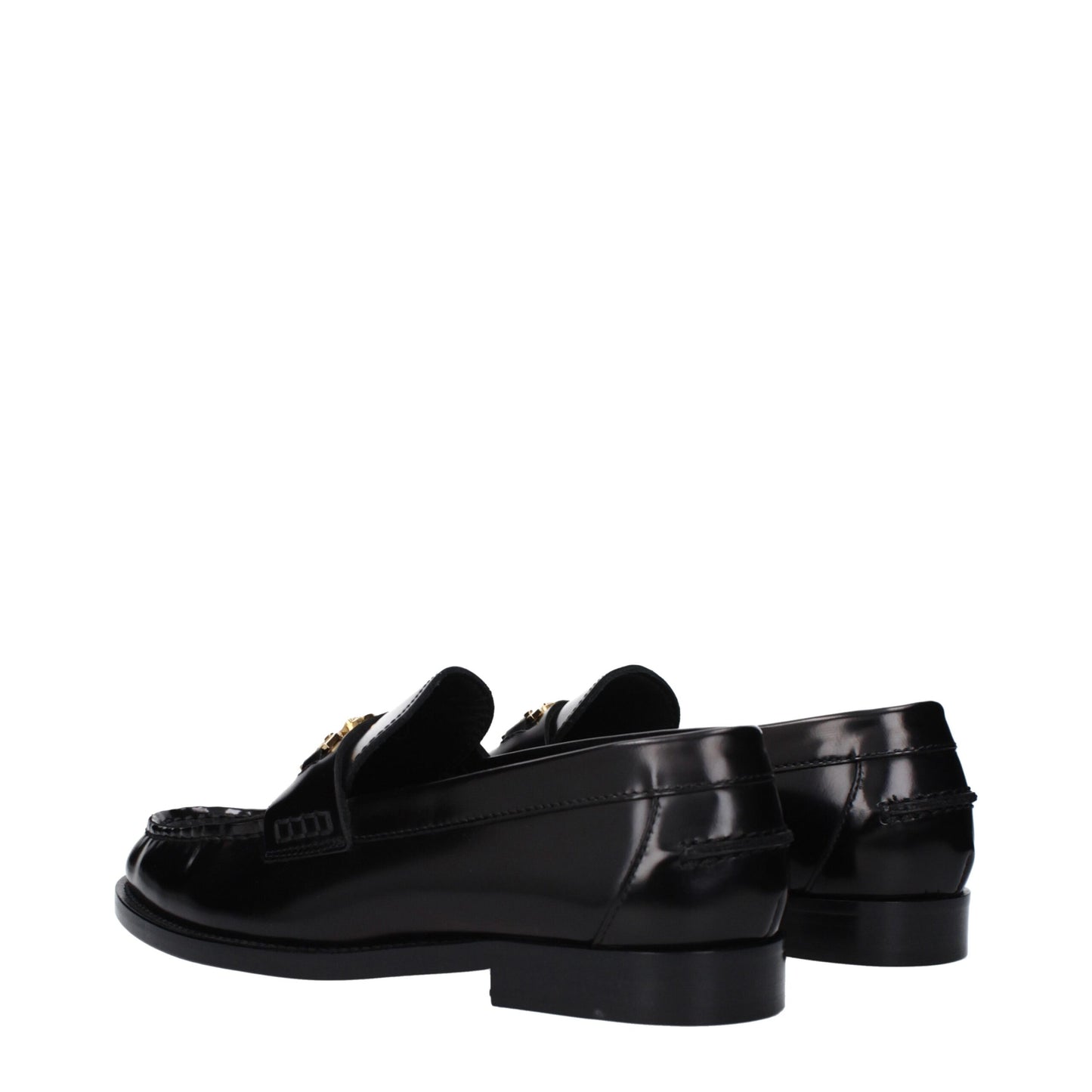 Mocasines destalonados de cuero negros de Versace