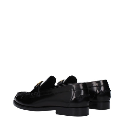 Mocasines destalonados de cuero negros de Versace