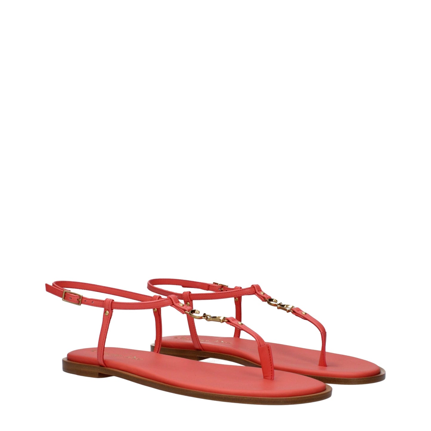 Sandalias de cuero rosa tipo chancla Christian Dior