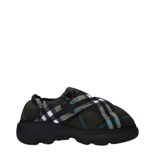 Mocasines sin cordones de tela verde de Burberry