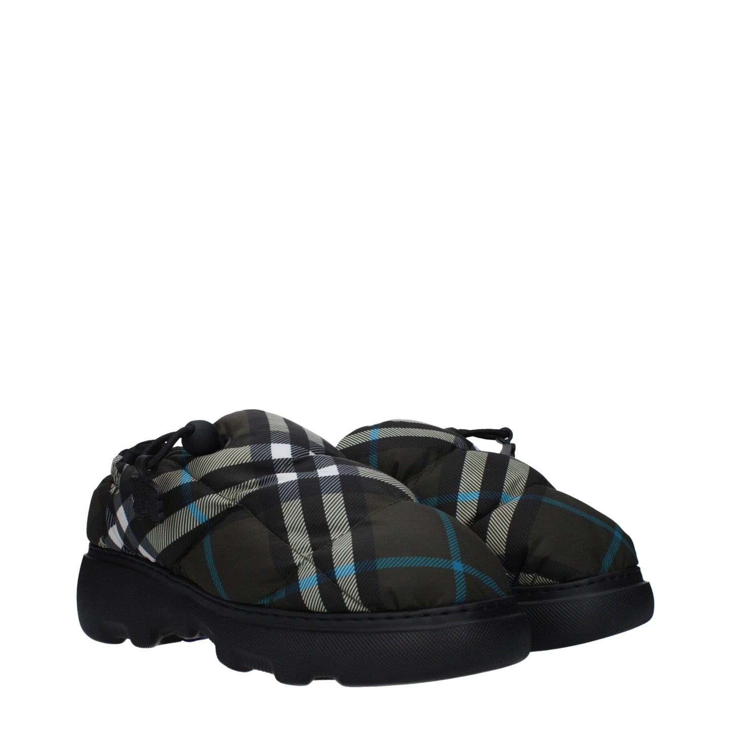 Mocasines sin cordones de tela verde de Burberry