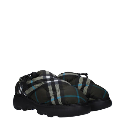 Mocasines sin cordones de tela verde de Burberry