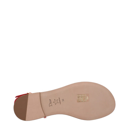 Sandalias de cuero rosa tipo chancla Christian Dior