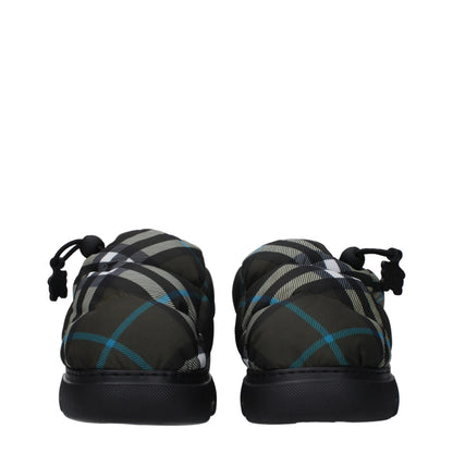 Mocasines sin cordones de tela verde de Burberry