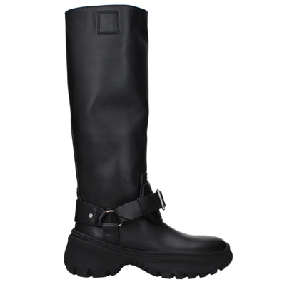 Botas de cuero negro Burberry